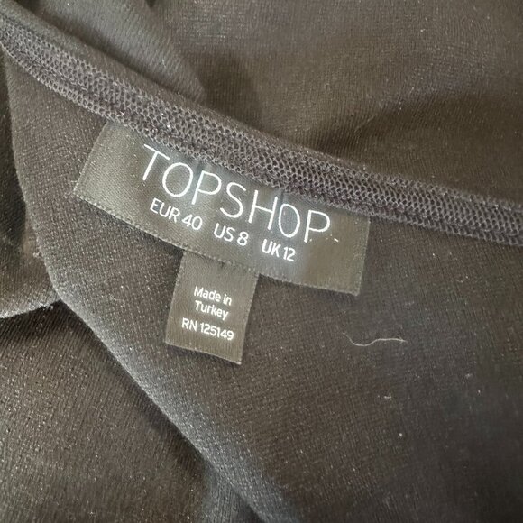 TopShop Chain Detail Asymmetrical Neck Bodycon Sheath Dress Size 8 Knit - Picture 12 of 13